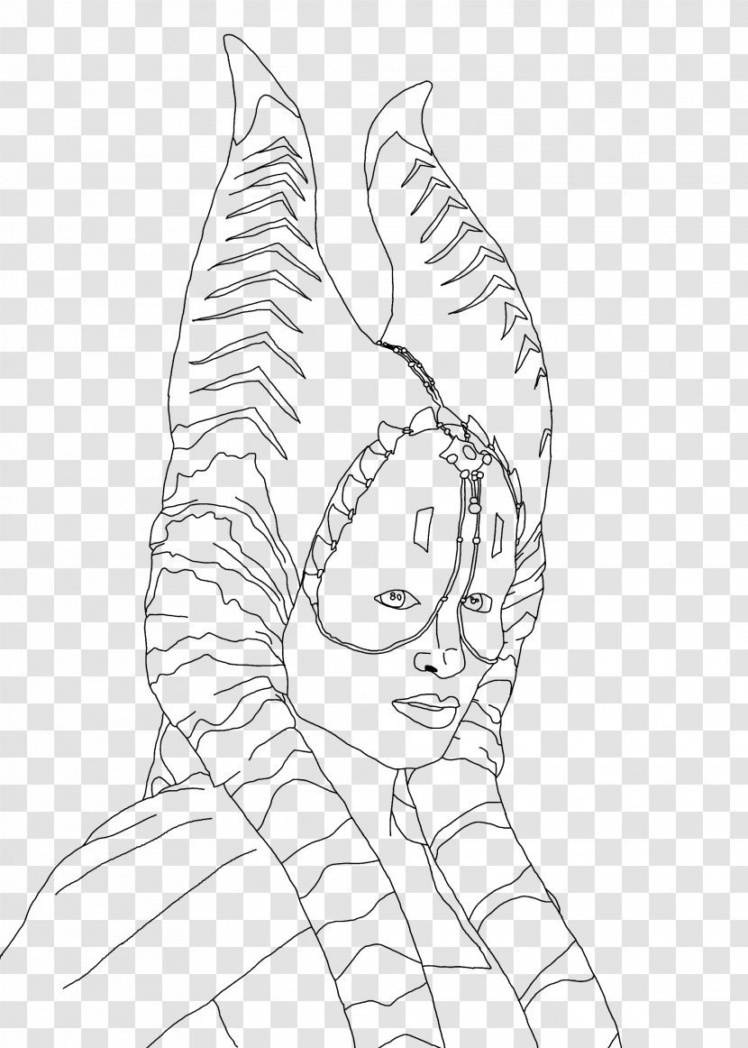 Line Art Shaak Ti Coloring Book Sketch - Heart - Clone Wars Transparent PNG