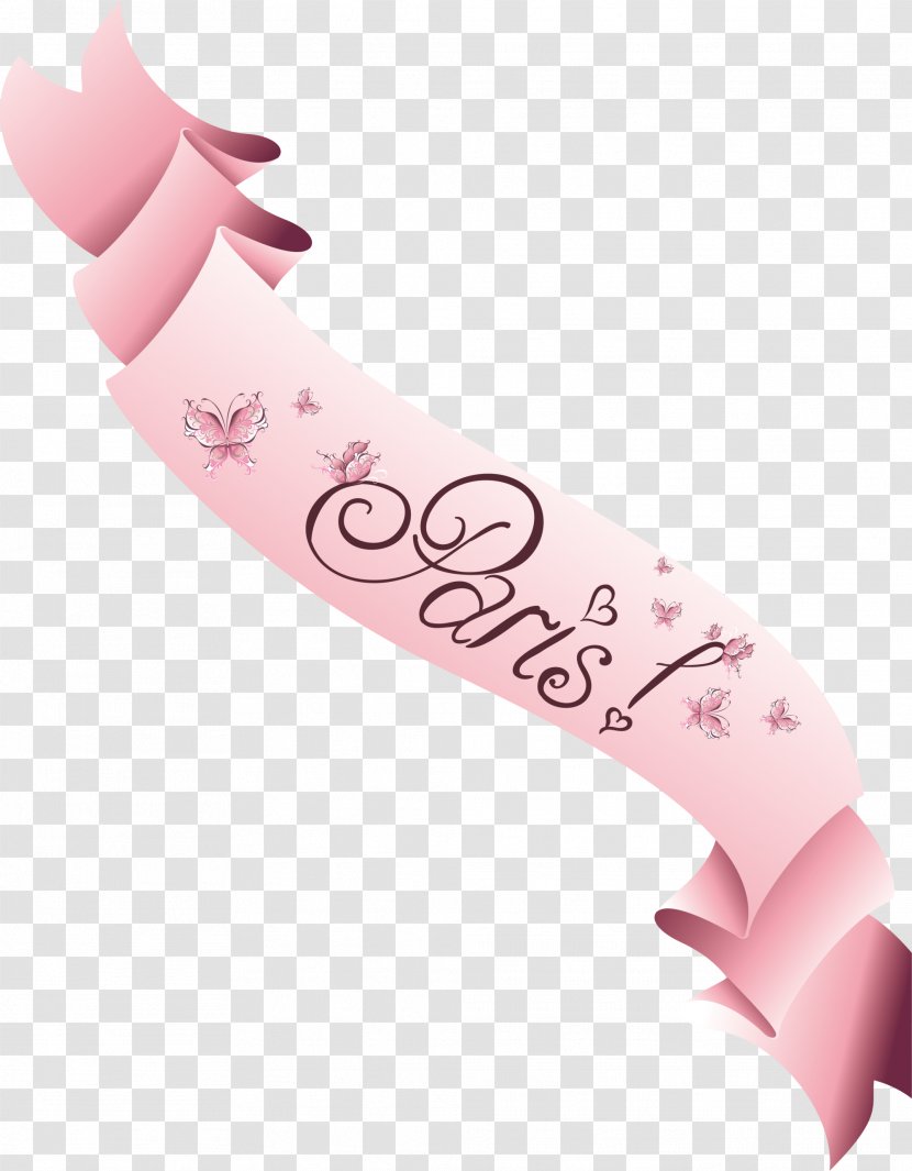 Pink Paper Icon - Ribbon Letters Transparent PNG