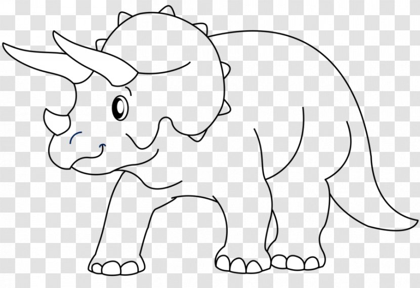 Triceratops Tyrannosaurus Line Art Drawing Dinosaur - Elephant Transparent PNG