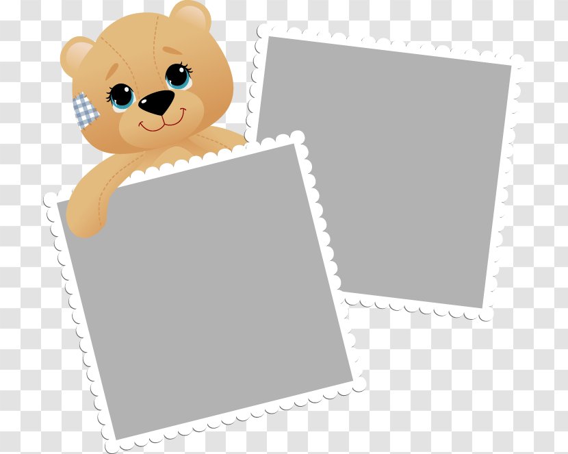 Child Photography Greeting Card Illustration - Frame - Cartoon Bear Pattern Paper Transparent PNG