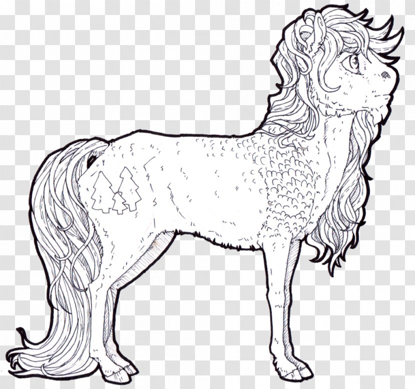 Dog Breed Mustang Line Art Drawing Transparent PNG