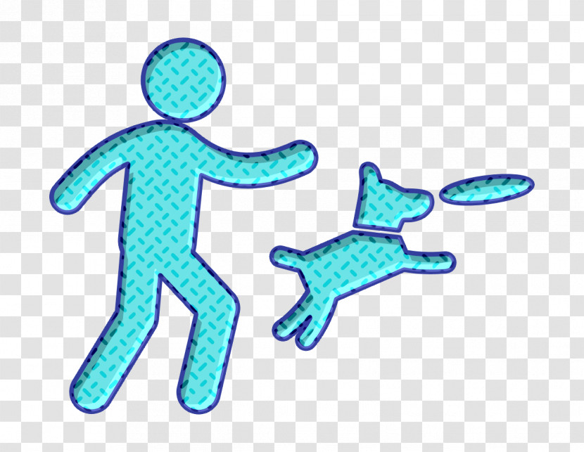Animals Icon Man Throwing A Disc And Dog Jumping To Catch It Icon Dogs Icon Transparent PNG