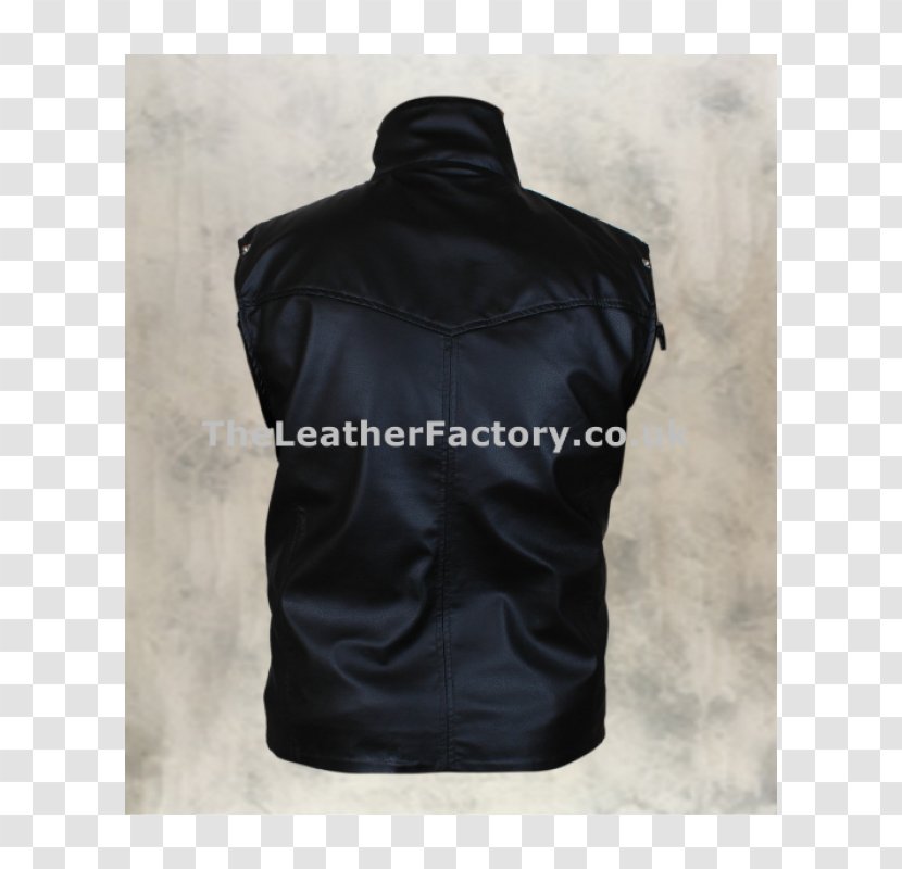 Leather Jacket Gilets Sleeve Transparent PNG