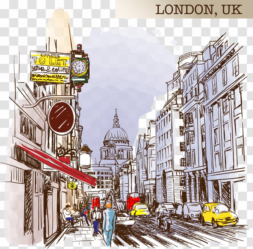 St Pauls Cathedral Fleet Street Drawing Sketch - Stock Photography - Decorative London Transparent PNG