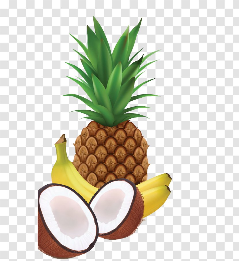 Juice Milkshake Banana Coconut Pineapple - Ananas Transparent PNG
