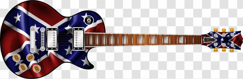 Electric Guitar Modern Display Of The Confederate Flag Gibson Les Paul - String Instrument Transparent PNG