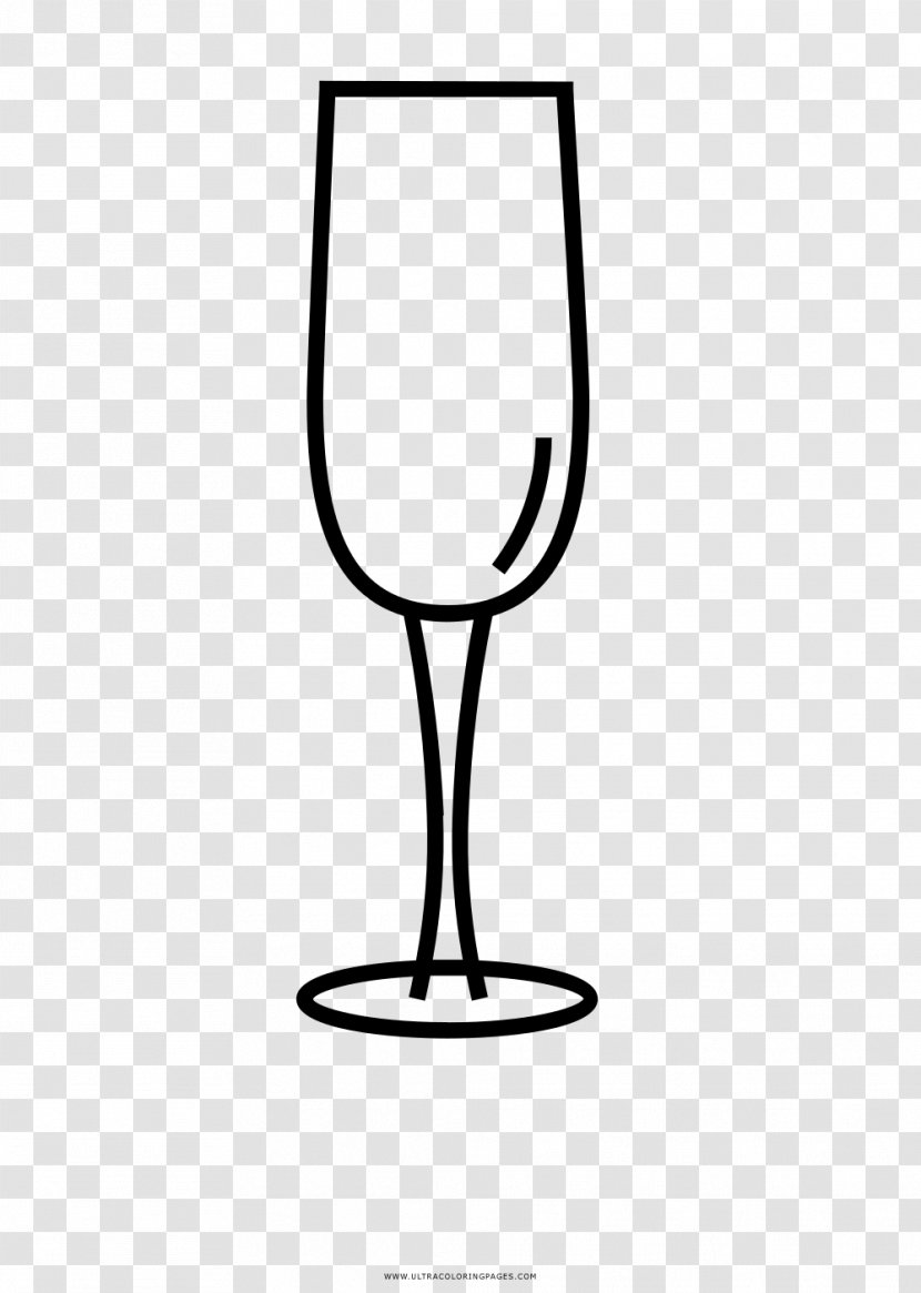 Wine Glass Drawing Cup Coloring Book - Champagne Stemware Transparent PNG