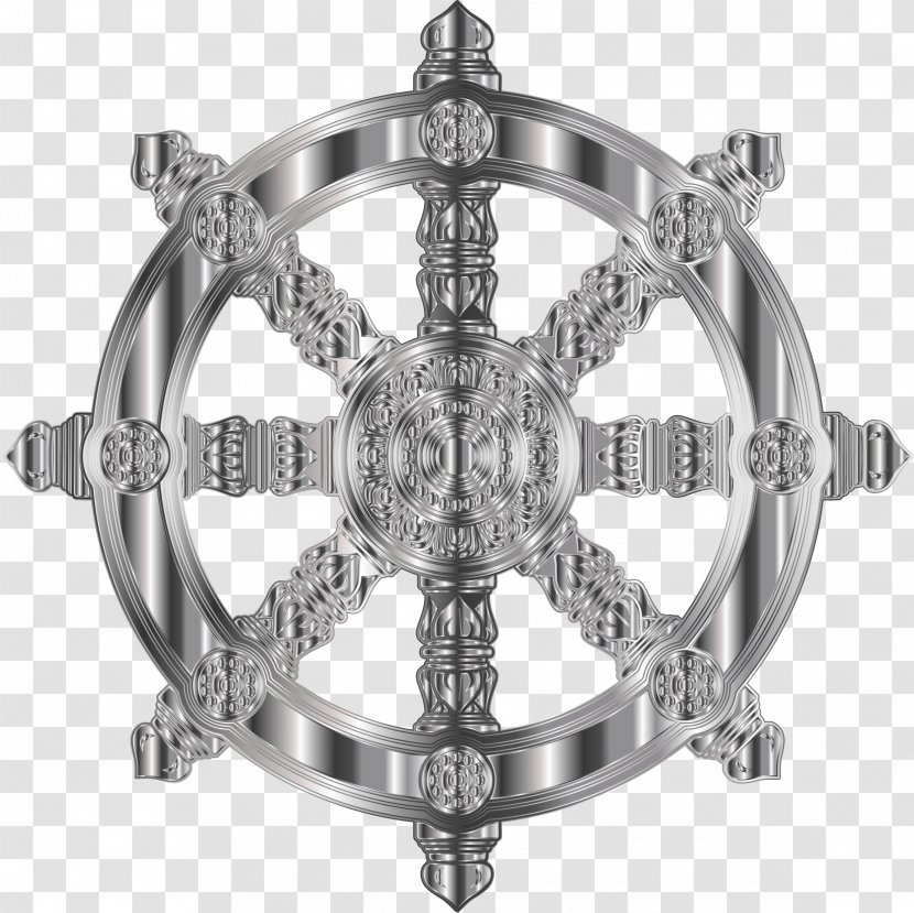 Dharmachakra Buddhism Clip Art - Metal - Wheel Of Dharma Transparent PNG
