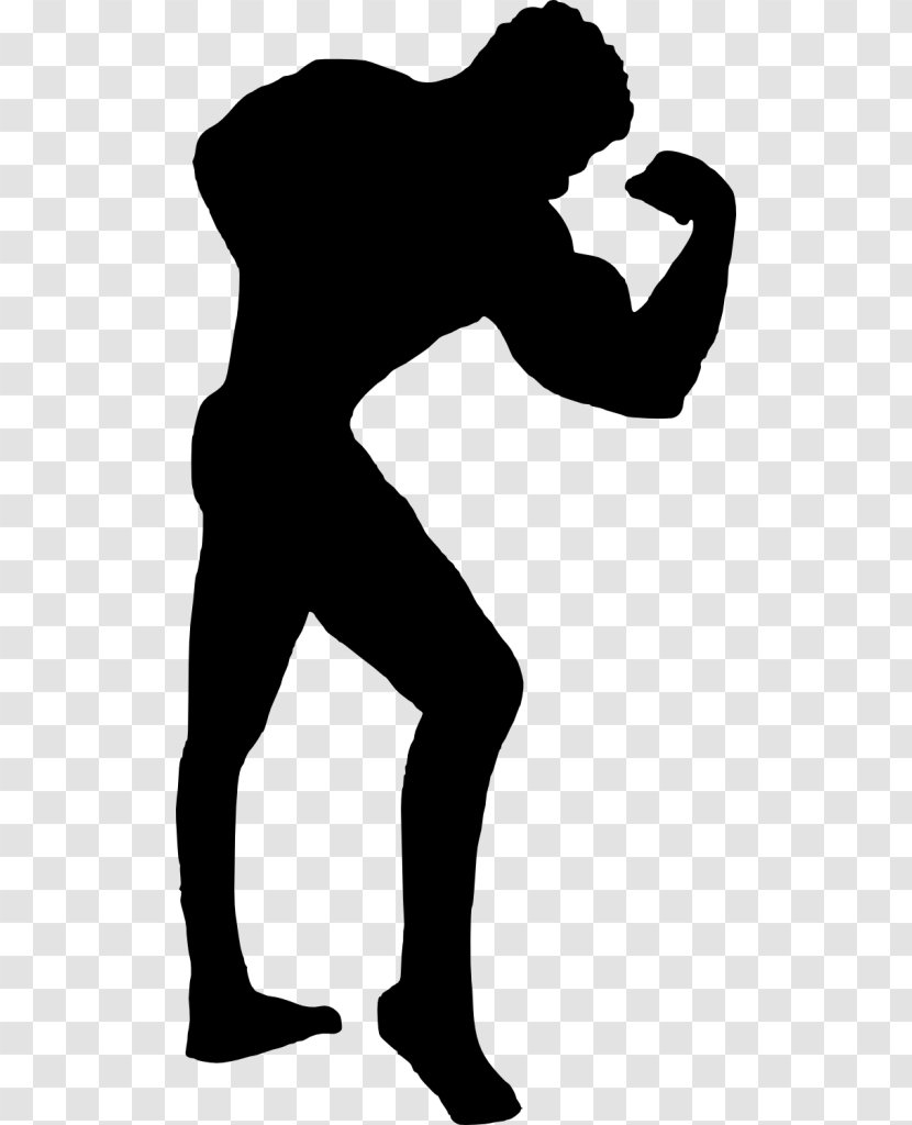 Muscle Silhouette - Black And White - Bodybuilding Transparent PNG