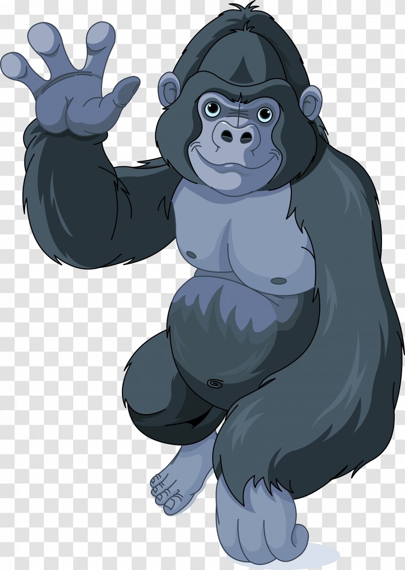 Gorilla Cartoon Royalty-free - Chimpanzee Transparent PNG