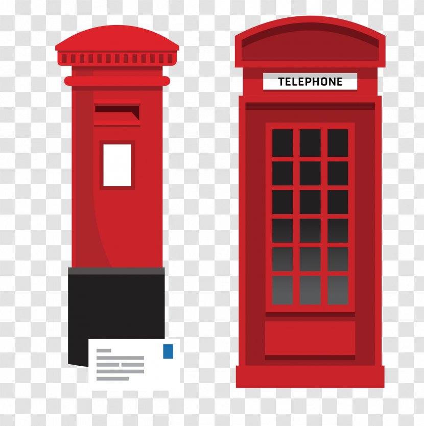 Big Ben London Eye - Combine Vector Phone Booth And Mailbox Transparent PNG