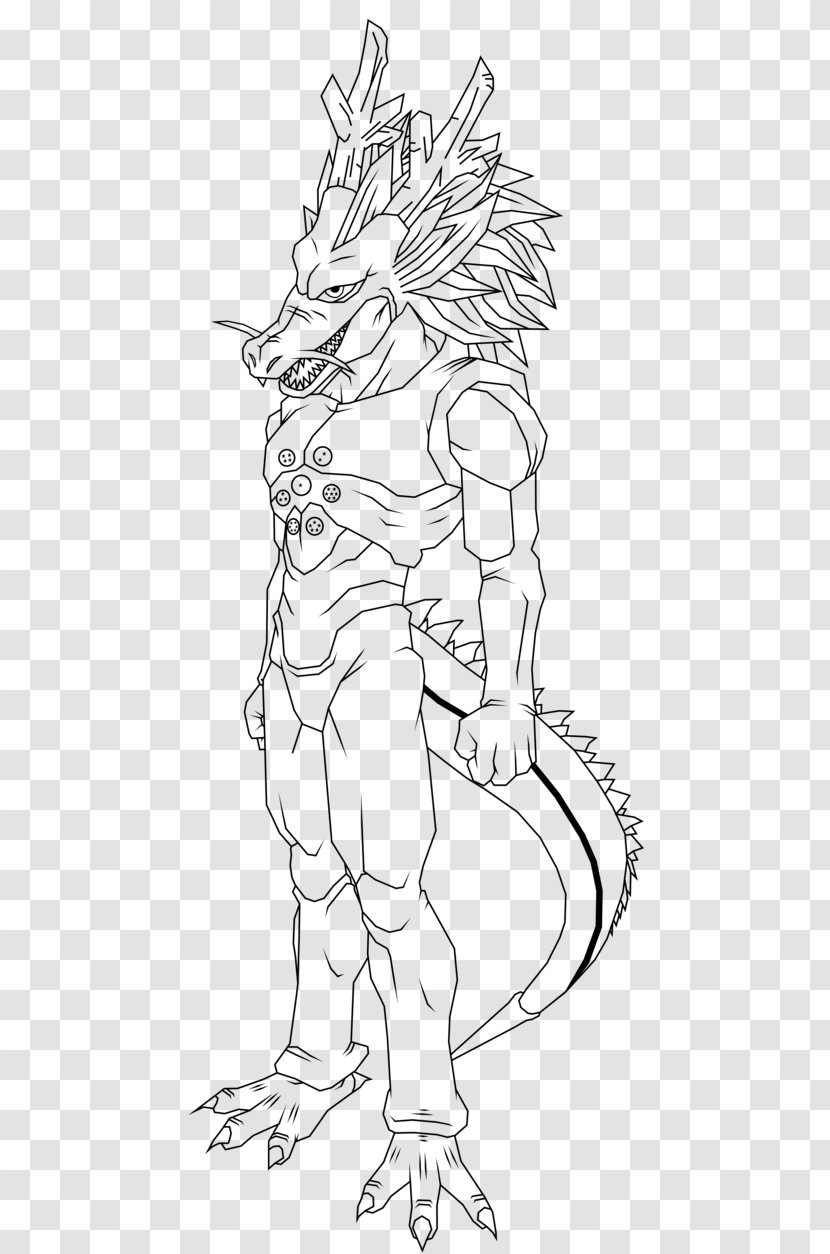 Line Art Shenron Cell Goku Raditz - Saiyan Transparent PNG