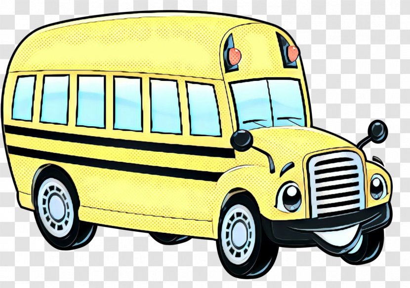 Cartoon School Bus - Compact Van Model Car Transparent PNG
