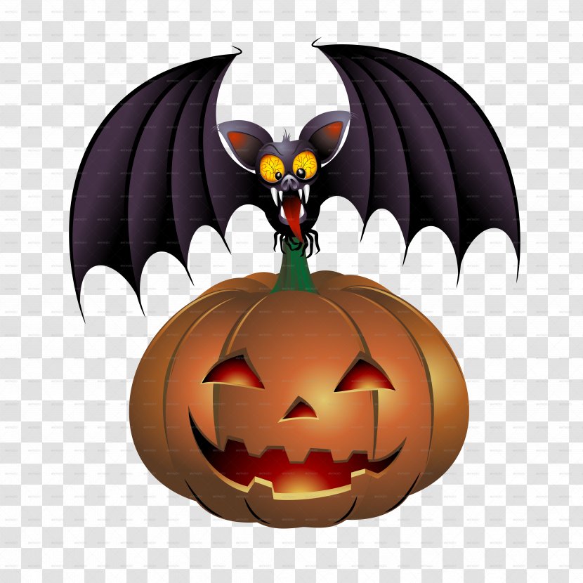 Halloween Pumpkin Animation Clip Art - Bat Transparent PNG