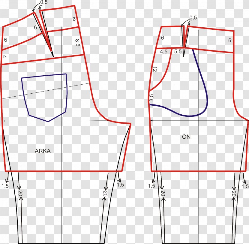Drawing Pants Pocket Shorts Jeans - Silhouette Transparent PNG