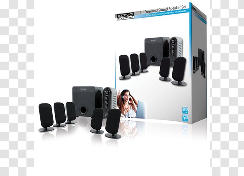 Computer Speakers Loudspeaker Output Device Multimedia 5.1 Surround Sound - King - Haut Parleur Transparent PNG