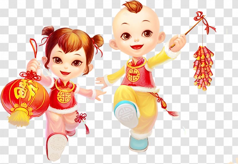 Chinese New Year Doll - Fictional Character Cartoon Transparent PNG