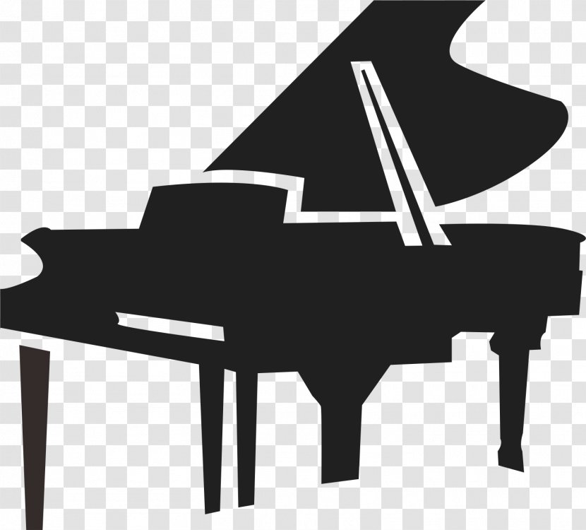 Piano Musical Instrument - Cartoon - Silhouette Transparent PNG