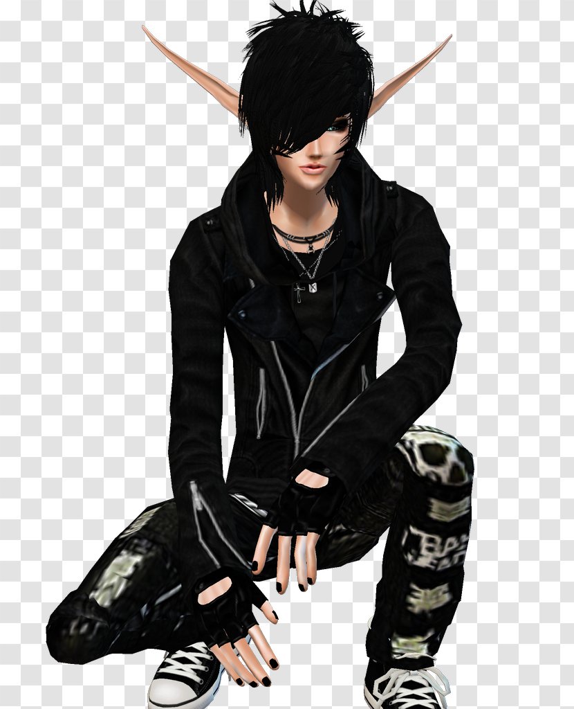 Goth Subculture Male Hair Avatar Leather Jacket - Character Transparent PNG