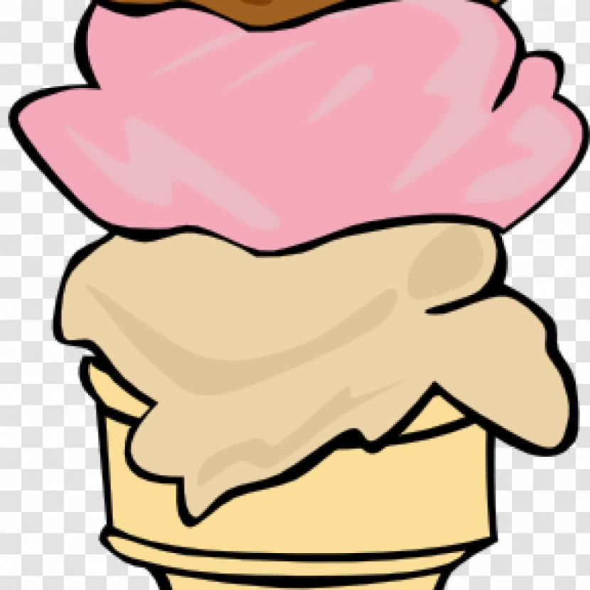 Ice Cream Cones - Vanilla - Gesture Line Art Transparent PNG