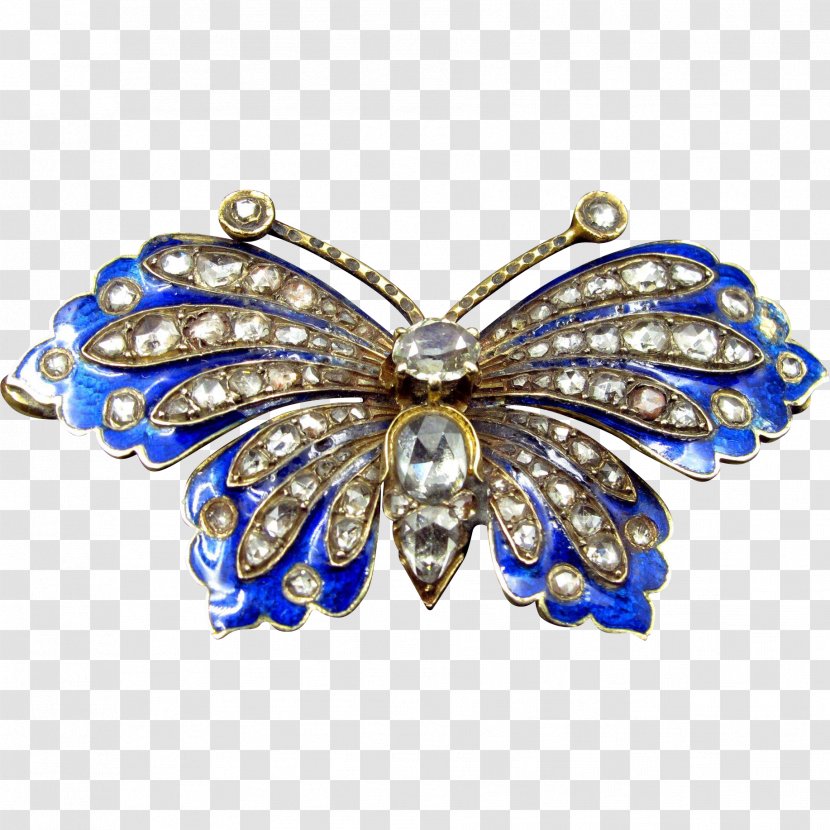 Cobalt Blue Brooch Locket Sapphire Body Jewellery - Butterfly Transparent PNG