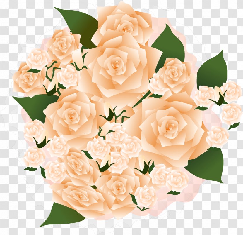 Garden Roses Centifolia Flower Bouquet Floral Design - Peach - Pink Transparent PNG