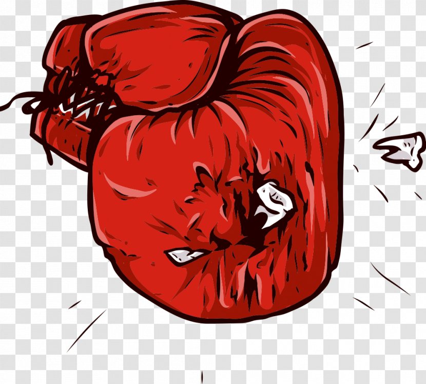Boxing Glove Cartoon - Heart - Red Gloves Transparent PNG