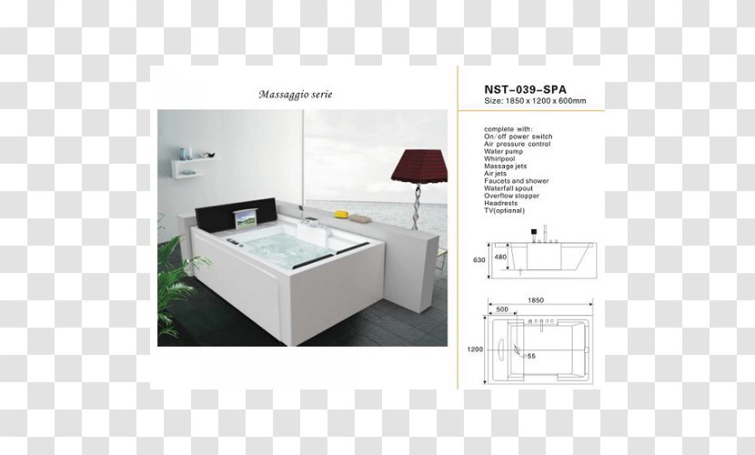 Bed Frame Mattress Product Design - Whirlpool Bath Transparent PNG