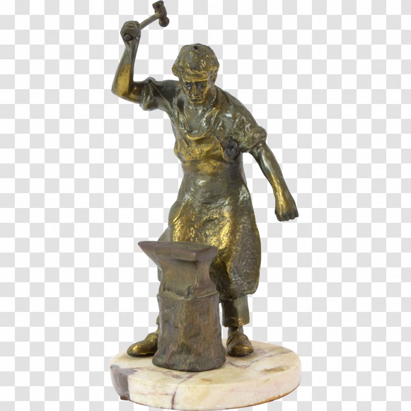 Bronze Sculpture Statue Blacksmith - Hammer Transparent PNG