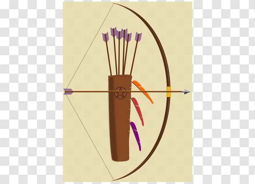 Bow And Arrow Quiver Archery Clip Art - Longbow - Photos Transparent PNG