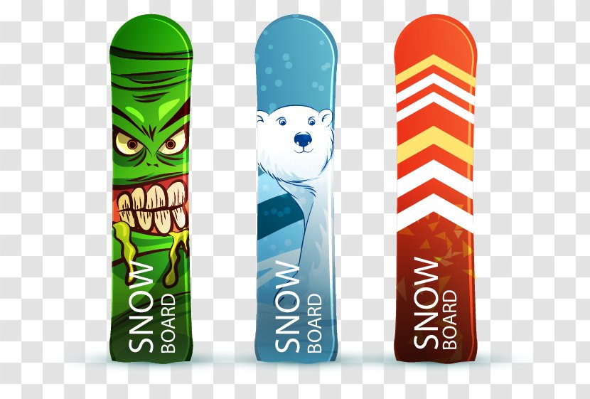 Snowboarding Skiing - Snow - Vector Creative Fashion Snowboard Transparent PNG