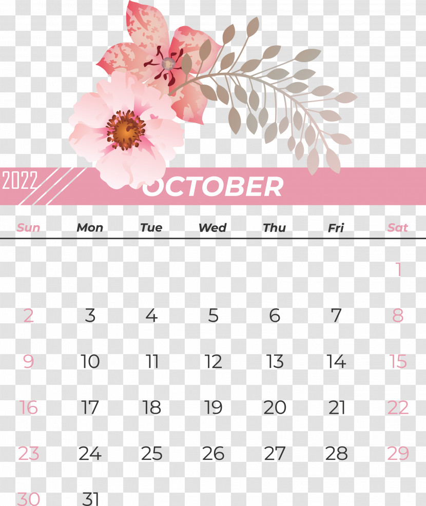Calendar Flower Font Petal Pink M Transparent PNG