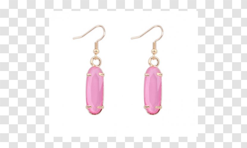 Earring Pink M Gemstone RTV - Rtv Transparent PNG