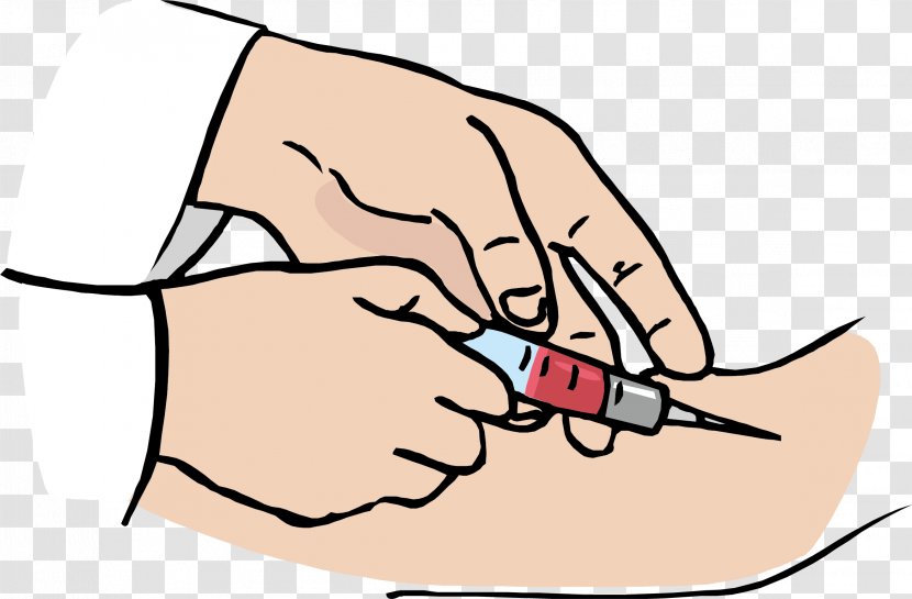 Drawing Blood Test Clip Art - Cartoon - Injecting Doctor Transparent PNG