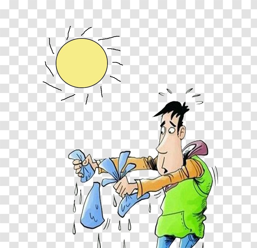 Perspiration Moisture Body Symptom Edema - Fictional Character - Hand Painted Cartoon Scorching Sun Transparent PNG