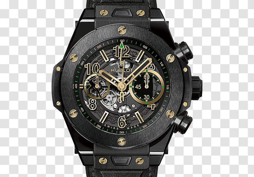 Watch Hublot Chronograph Clock Gold - Usain Bolt Transparent PNG