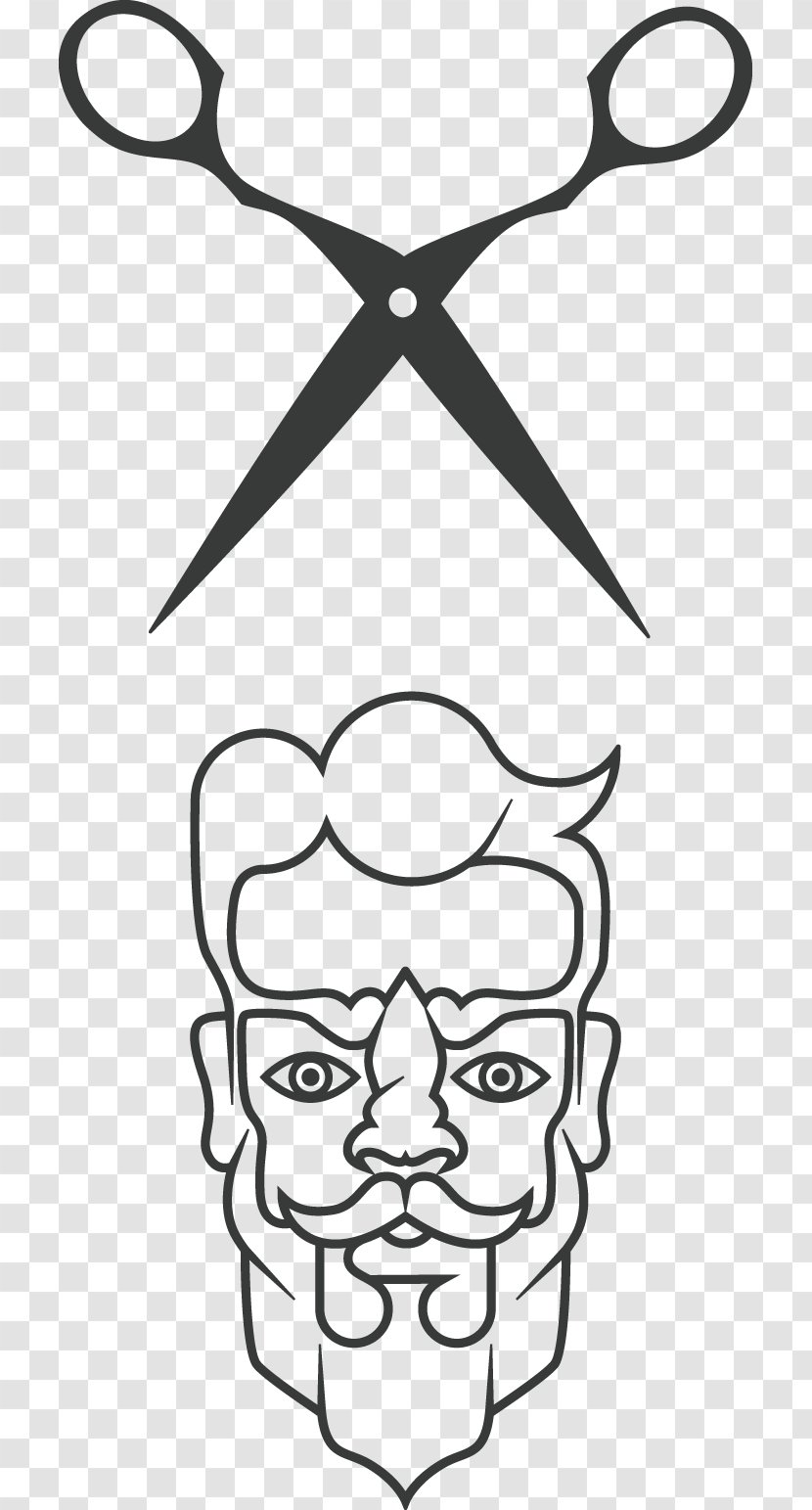 Adobe Illustrator - Silhouette - Scissors And Elderly Head Transparent PNG