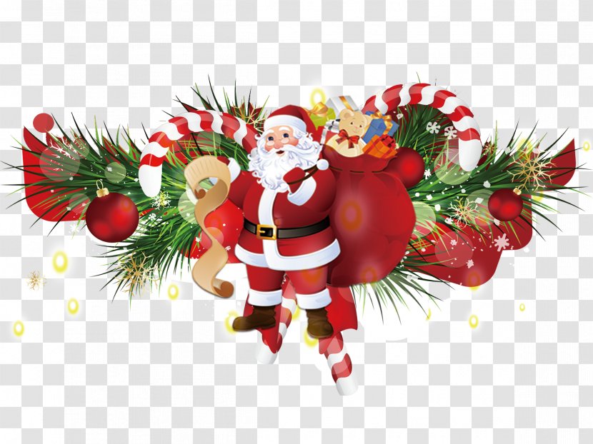 Santa Claus Christmas Ornament Gift - Decoration - Carrying A Transparent PNG