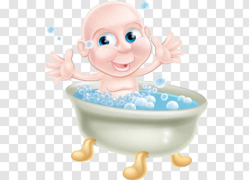Bathing Drawing Animation Child Illustration - Photography - Baby In The Bathtub Transparent PNG
