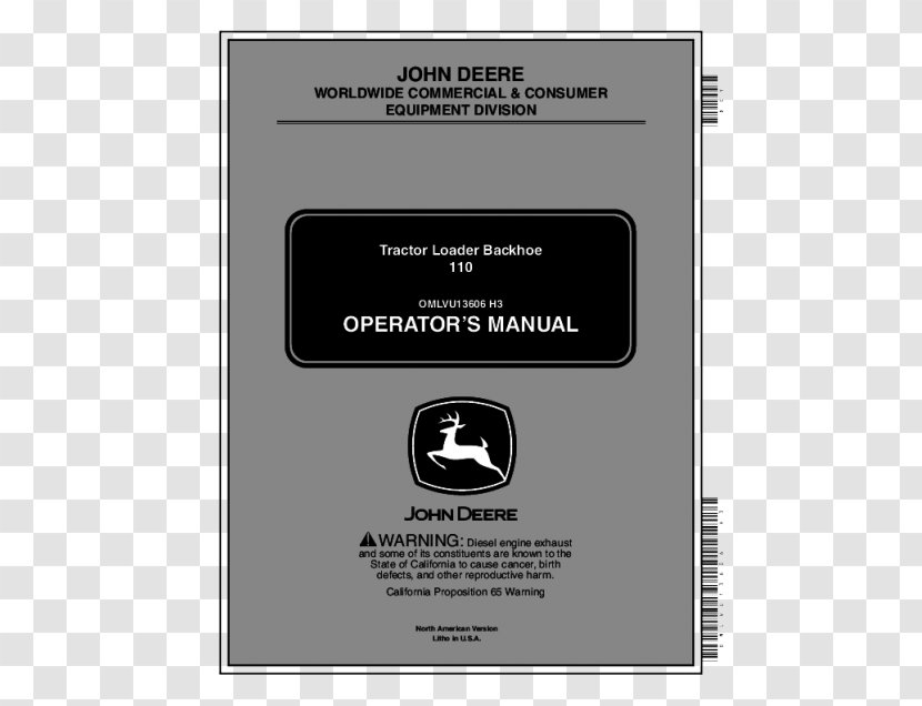 John Deere Product Manuals Owner's Manual Tractor Backhoe Loader - String Trimmer Transparent PNG