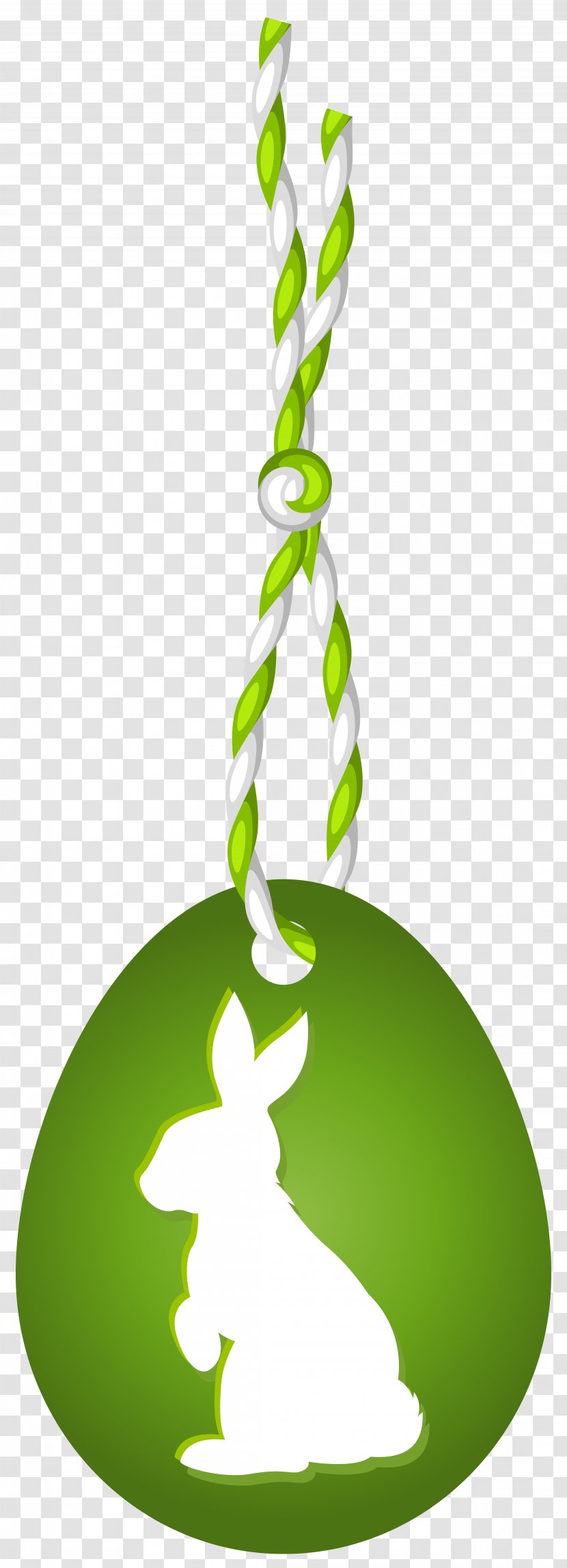 Easter Egg Clip Art - Green - Hanging With Bunny Image Transparent PNG