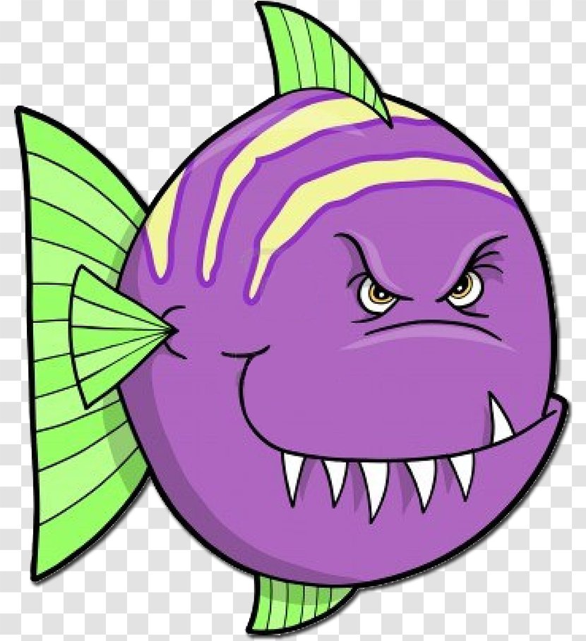 Cartoon Purple Tooth Fish Eye - Smile - Mouth Transparent PNG