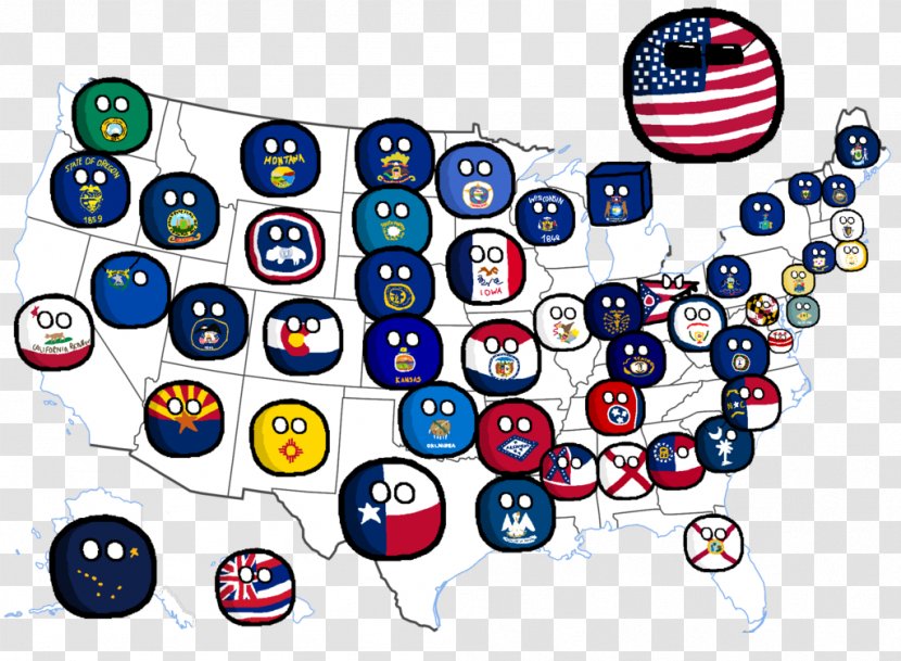 United States Wikia Map Polandball - Area Transparent PNG