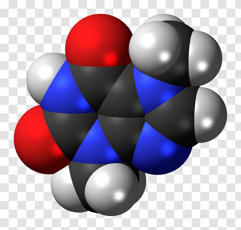 Theobromine Caffeine Space-filling Model Molecular Molecule - Silhouette Transparent PNG