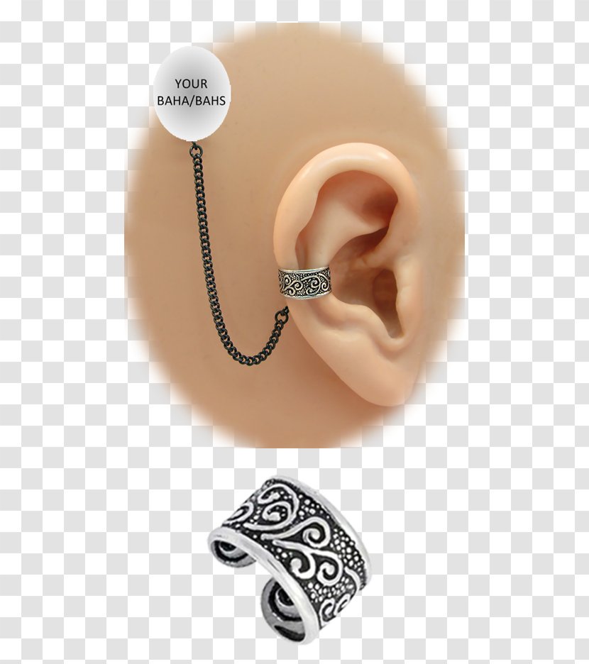 Earring Кафф Silver Cuff - Earrings - Ear Transparent PNG
