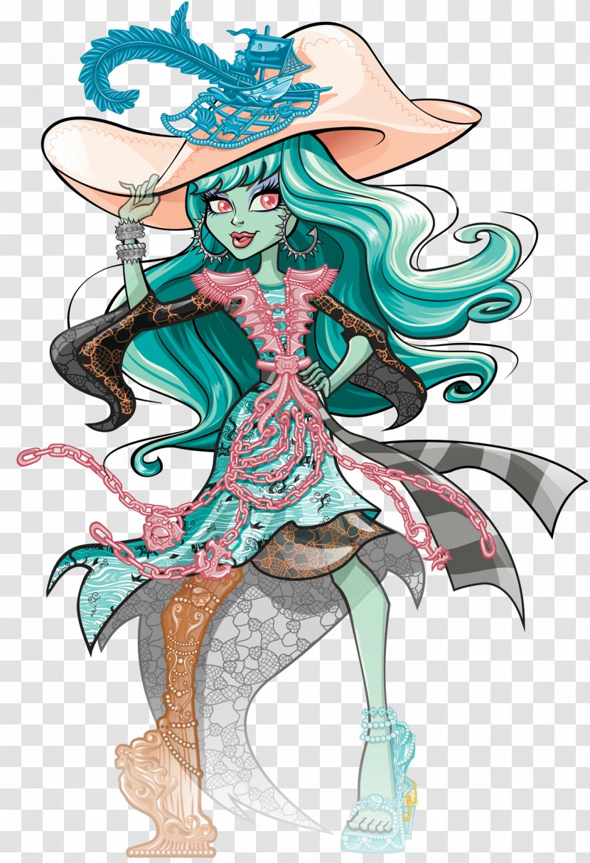 Vandala Doubloons Ghoul Monster High Sirena Von Boo Doll - Watercolor Transparent PNG