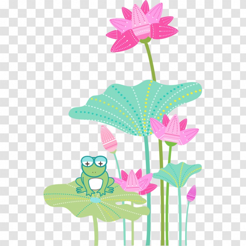 Plastic Frog Vase - Floral Design - And Lotus Transparent PNG