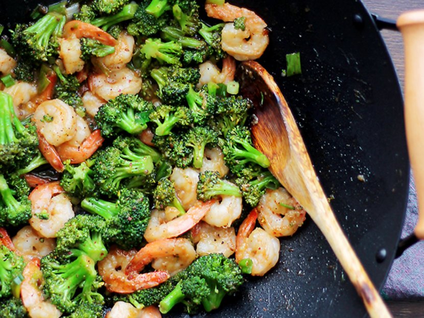 Sweet And Sour Stir Frying Broccoli Recipe Shrimp - Garlic Butter - Shrimps Transparent PNG