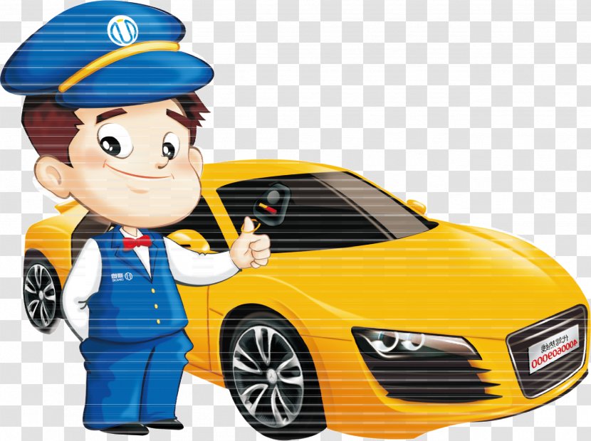 Taxi Car Rental Poster Advertising - Service - Cartoon On Behalf Of Driving Illustrations Transparent PNG