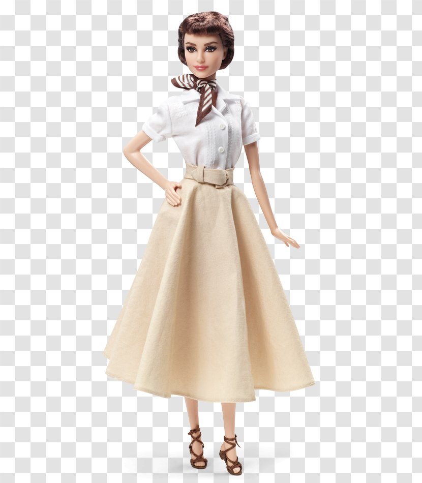 Audrey Hepburn Roman Holiday Barbie Doll Toy - Day Dress Transparent PNG